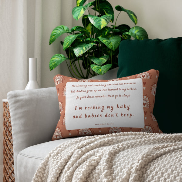 'Babies Don't Keep' Quote Pillow (Rainbow)