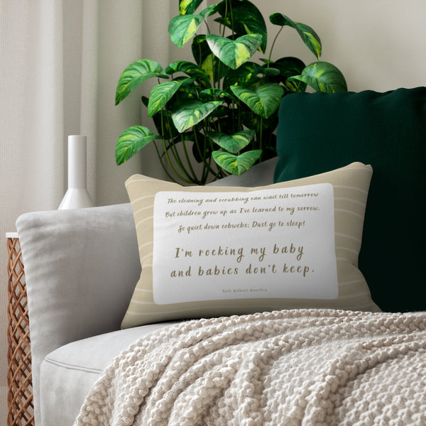 'Babies Don't Keep' Quote Pillow (Lines)